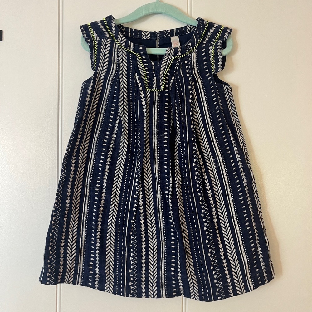 Cherokee Navy and White Patterned Kids Dress
